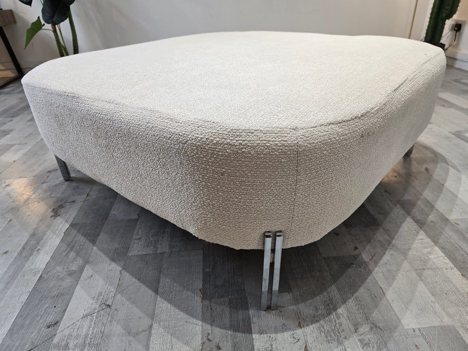 The Westwood Designer Footstool - Soft Boucle Ecru All Over