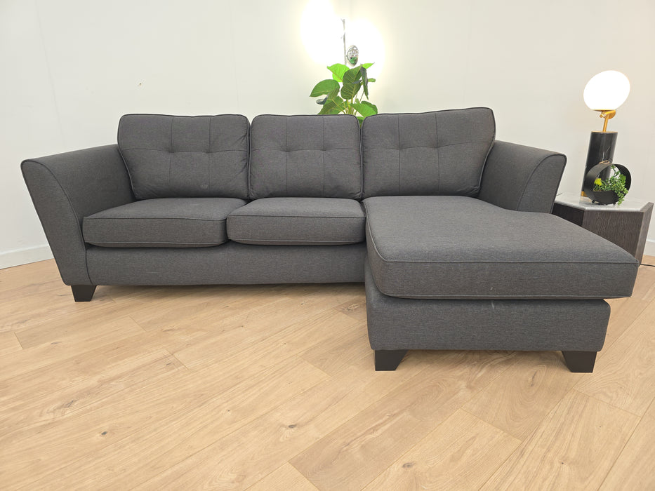 Linora 3 Seater Sofa - Fabric- Charcoal