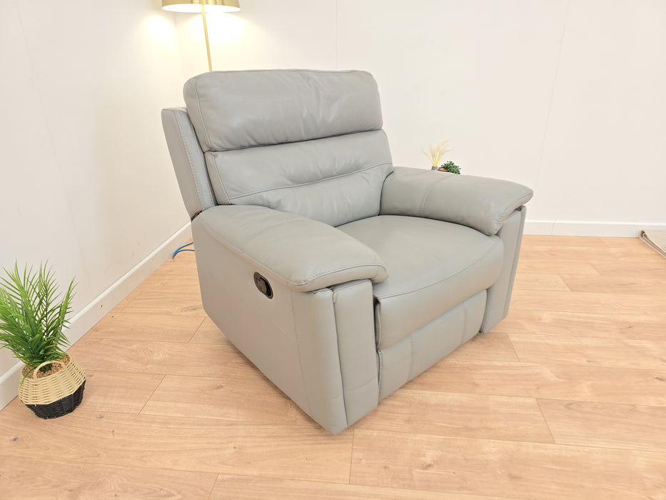 Benton - Leather Chair  - Grey