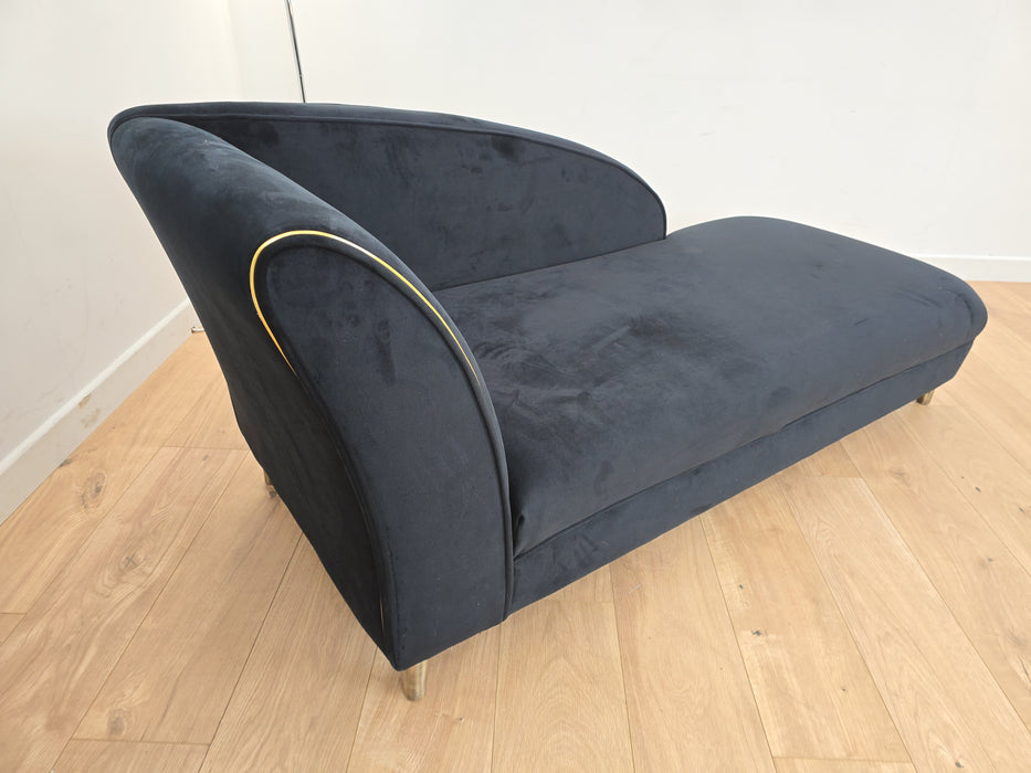 Shimmer Chaise - Fabric  - Plush Ebony Mix