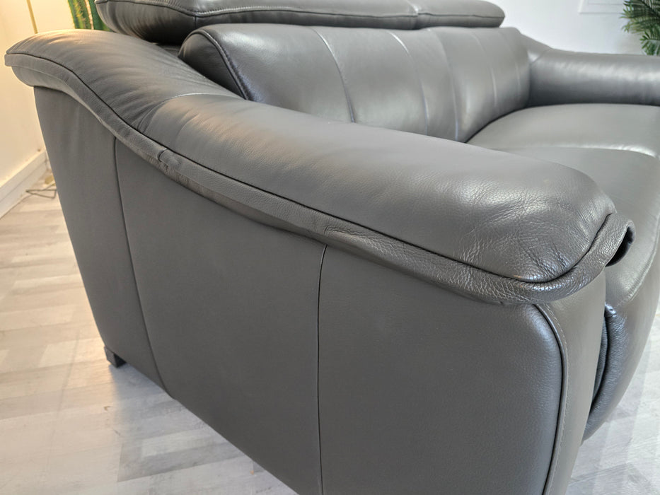 Carrera 2.5 Seater - Trusty Embossed Leather Charcoal