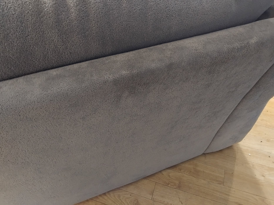 Sofology Reign Fabric 3 Seater in Luxe Sherpa Grey/Silver Mix