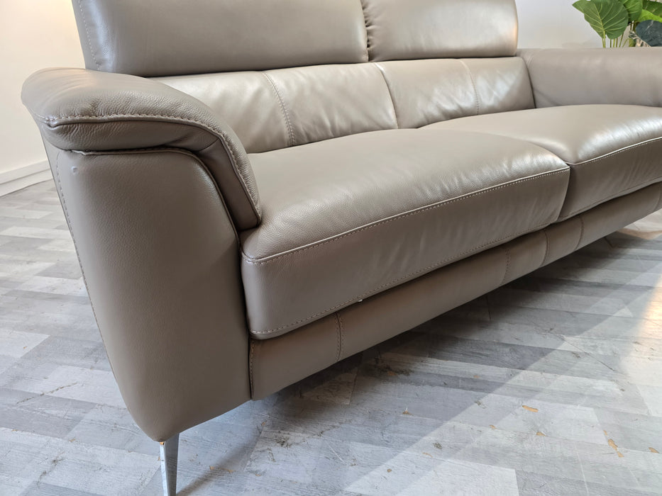 Illinois 3 Seater - Trusty Soft Sheen Leather Taupe