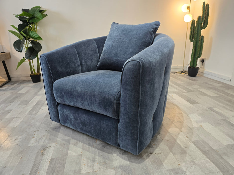 Kingsbridge 1 Seater - Fabric Swivel  - Relaxed Chenille Denim