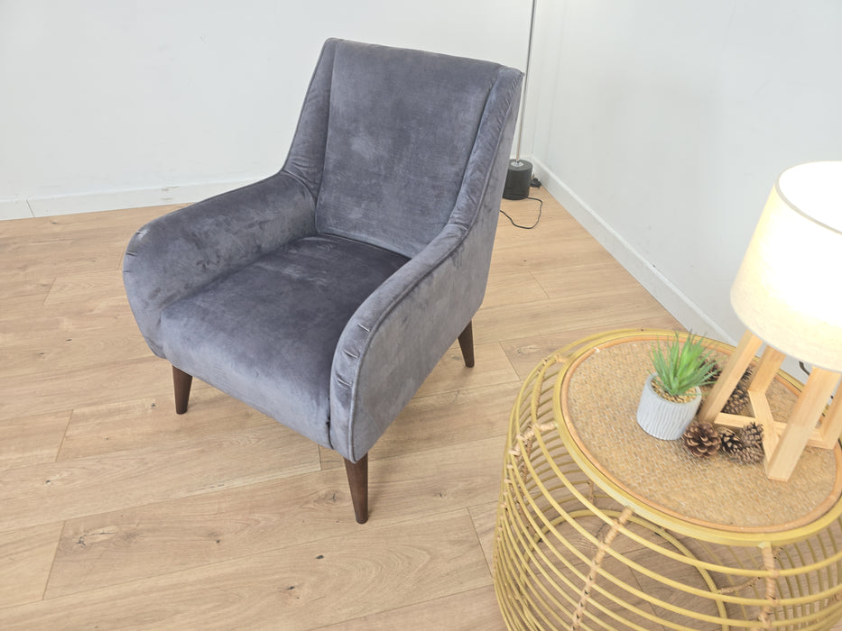 Topham - Fabric Accent Chair - Velvet Grey