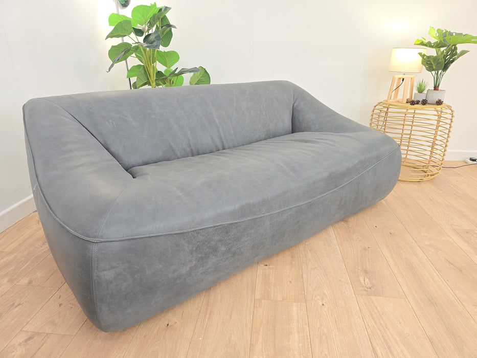 Ringo Easy 2 Seater Sofa  - Leather - Dark Grey