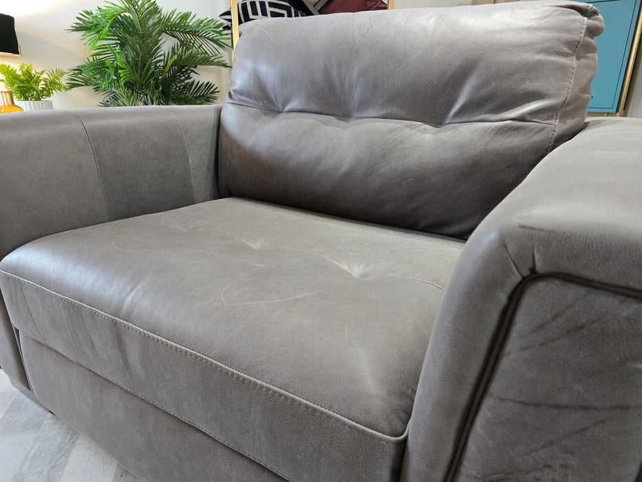 Maximo 1.5 Seat - Leather Loveseat - Alabama Dark Grey