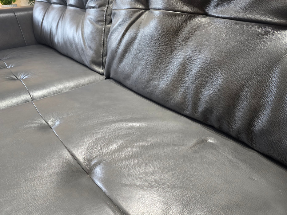 Maximo 3 Seater - Leather Sofa - Dakota Pewter