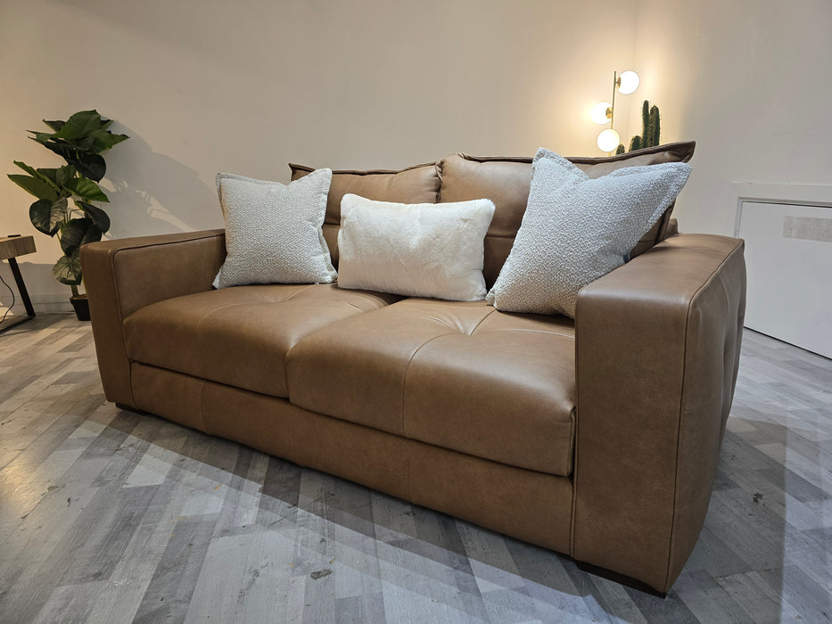 Artisan 3 Seater -Relaxed Natural Grain Leather Tan/Natural Mix