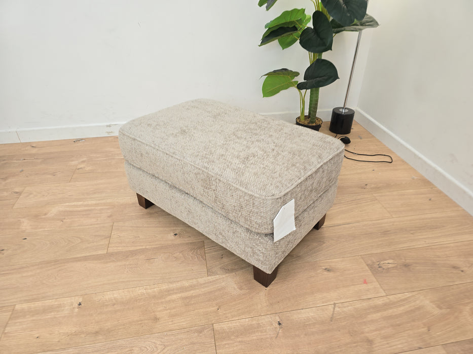 Canterbury Combi Fabric Footstool - Weave Linen