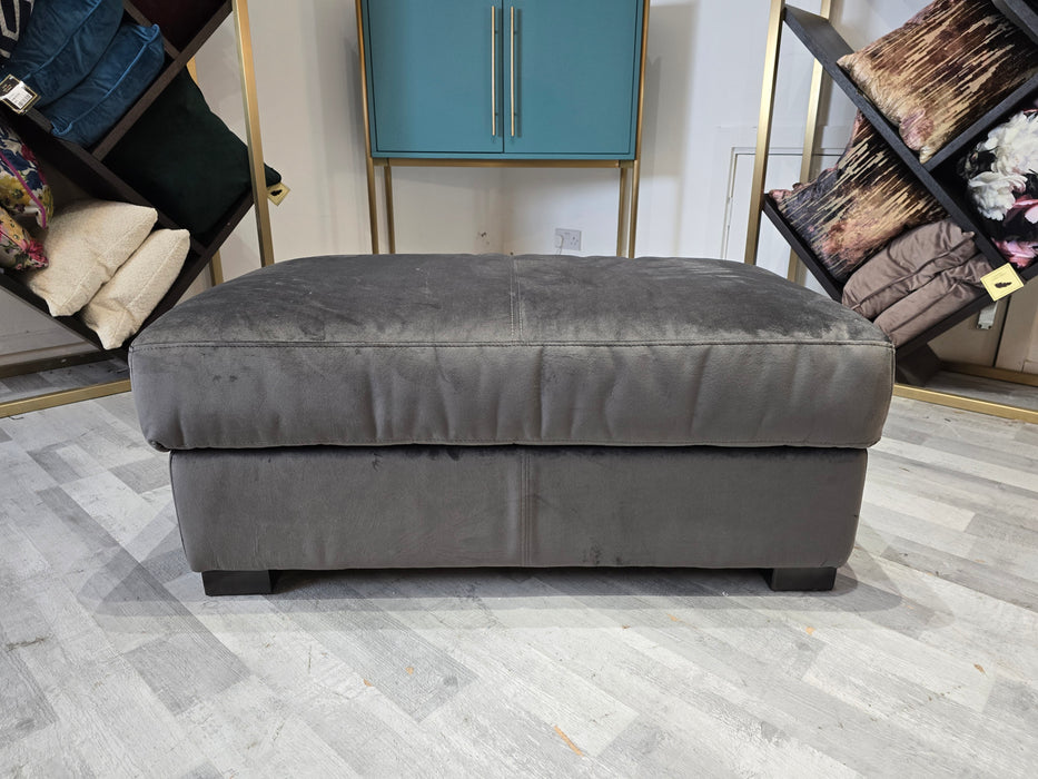 Brody Footstool - Fabric - Grey