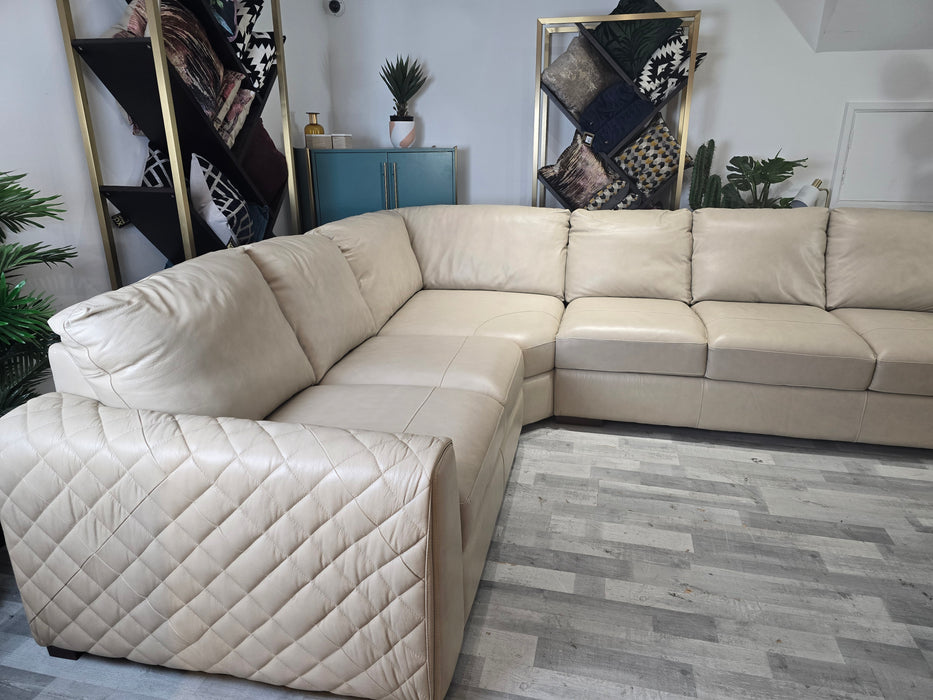 Mazzini 2 Corner 3 - Leather Sofa - Dakota Ice (J27)