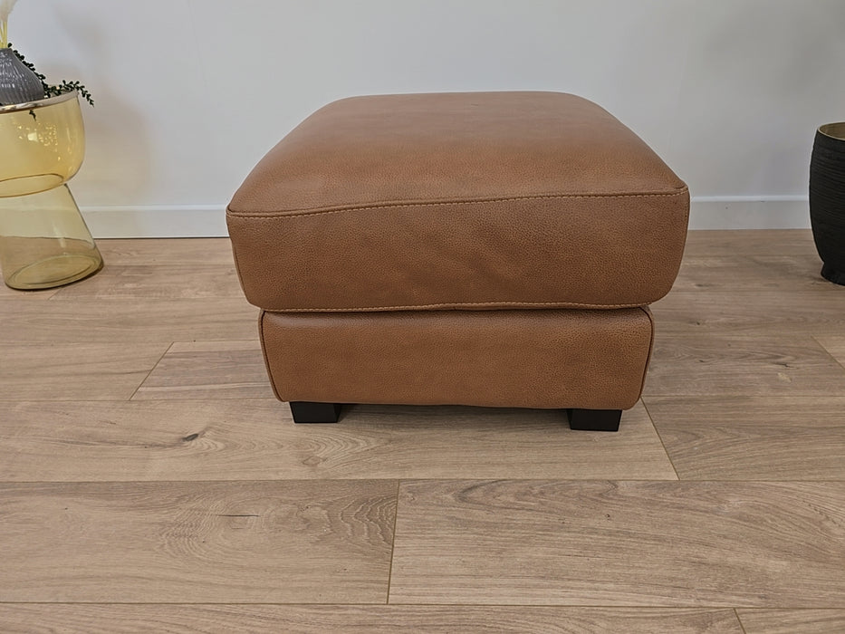 Santino - Leather Footstool  - Apollo Tan