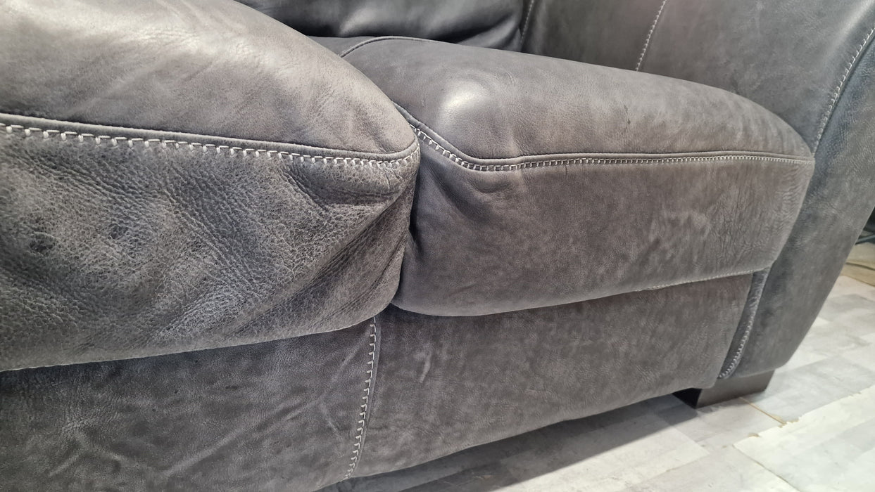 Galleria 2 Corner 1 - Leather Sofa - Utah Grey