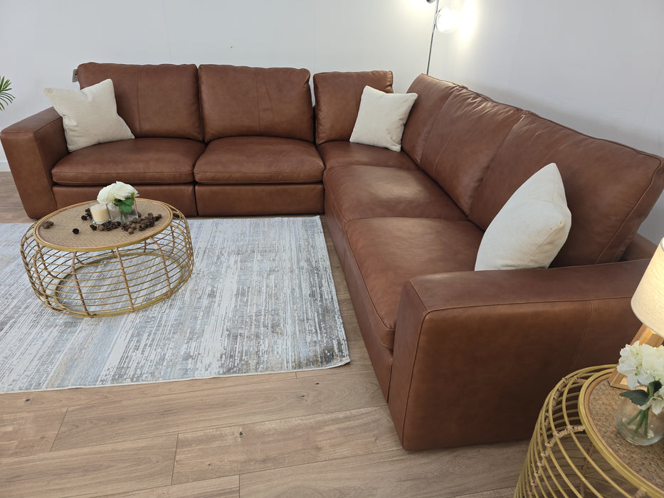 Retreat Corner Sofa - Leather - Tan Mix