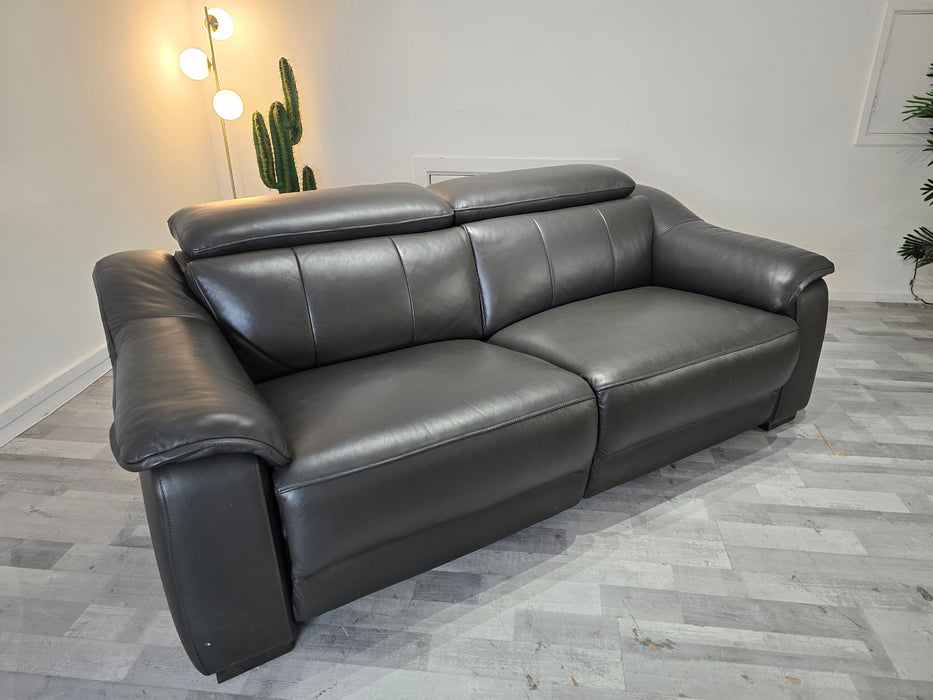 Carrera 2.5 Seater - Trusty Embossed Leather Charcoal