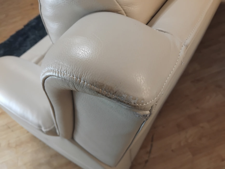 Sofology Gracie Leather 3 Seater in Trusty Sheen Bone China