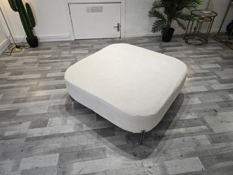 The Westwood Designer Footstool - Soft Boucle Ecru All Over