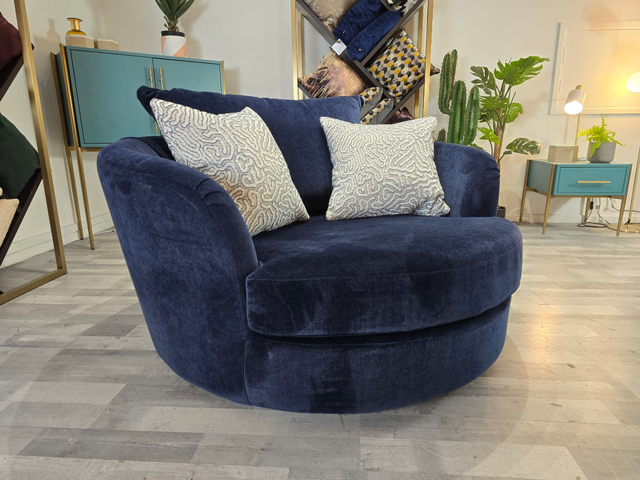 Majestica 1 Seater swivel - Soft Chenille Navy Mix