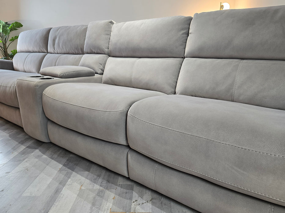 Castello 6 Seater - Fabric Power Reclining Sofa - Dove