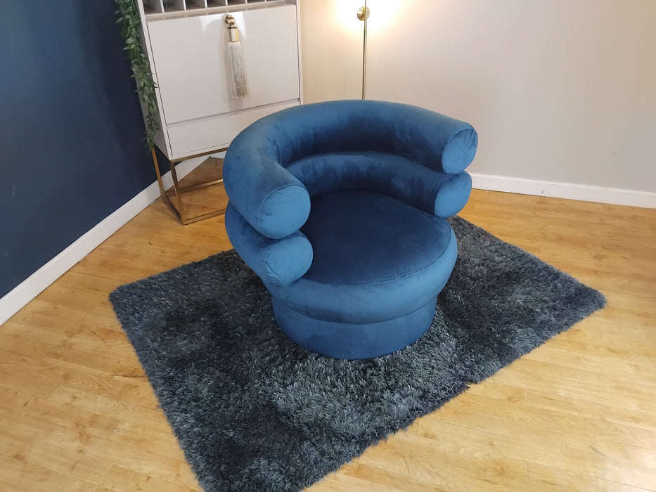 Sofology The Fitzrovia Fabric Accent Chair in Matt Velvet Navy Without Trim