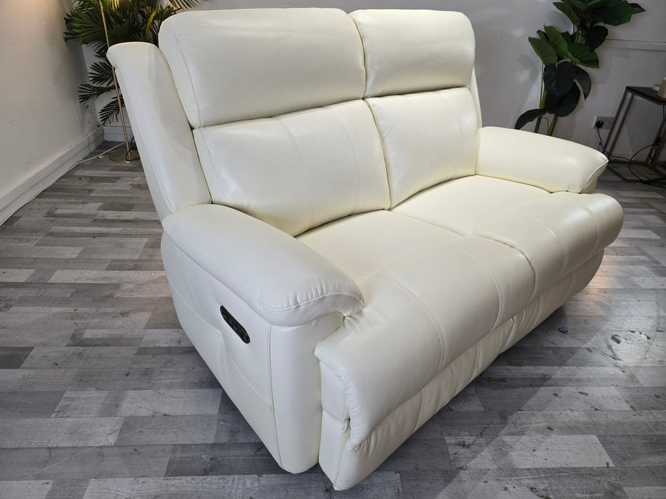 Gracie 2 Seater - Trusty Sheen Leather White - Power Recliner