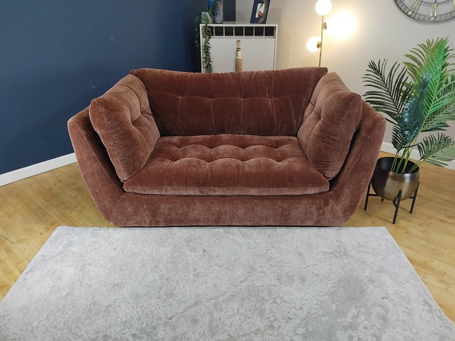 Sofology The Cocoon Fabric 2 Seater in Relaxed Chenille Burnt Sienna