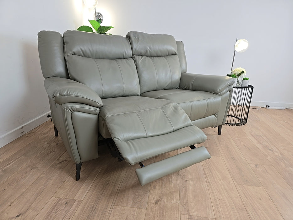 Wren 3 Seater - Leather Power Reclining Sofa - Grey