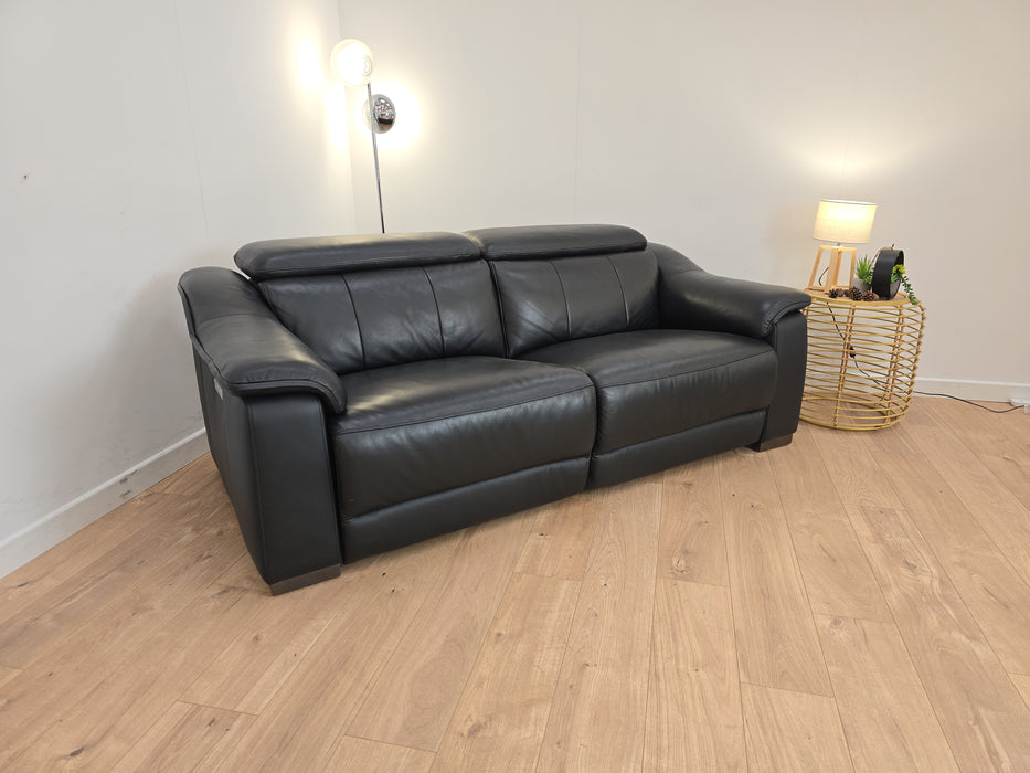 Carrera 2 Seater Sofa - Leather - Jet Black