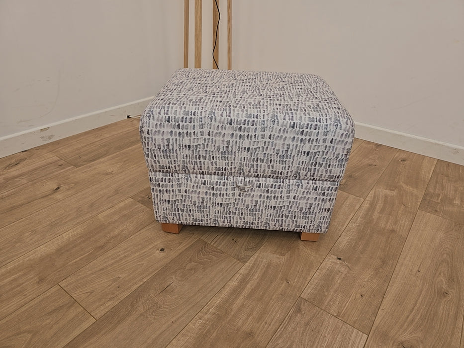 Layla Footstool - Fabric Footstool  - Ocean All Over