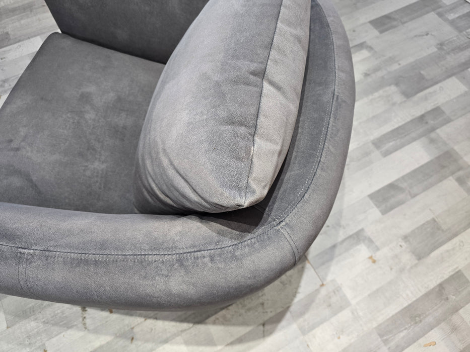 Marvella Swivel Chair - Lifestyle Flecked Fabric Charcoal