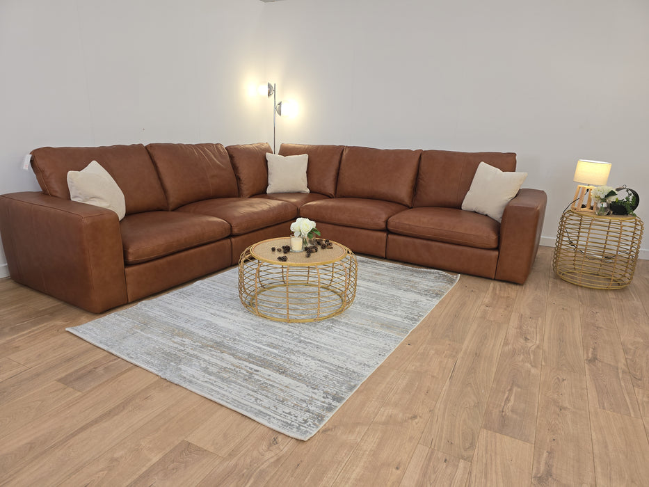 Retreat Corner Sofa - Leather - Tan Mix