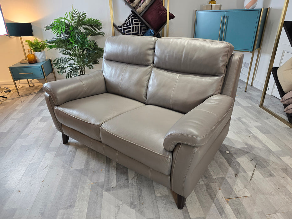 Lucca 2 Seat - Leather Sofa - Le Mans Fossil Grey