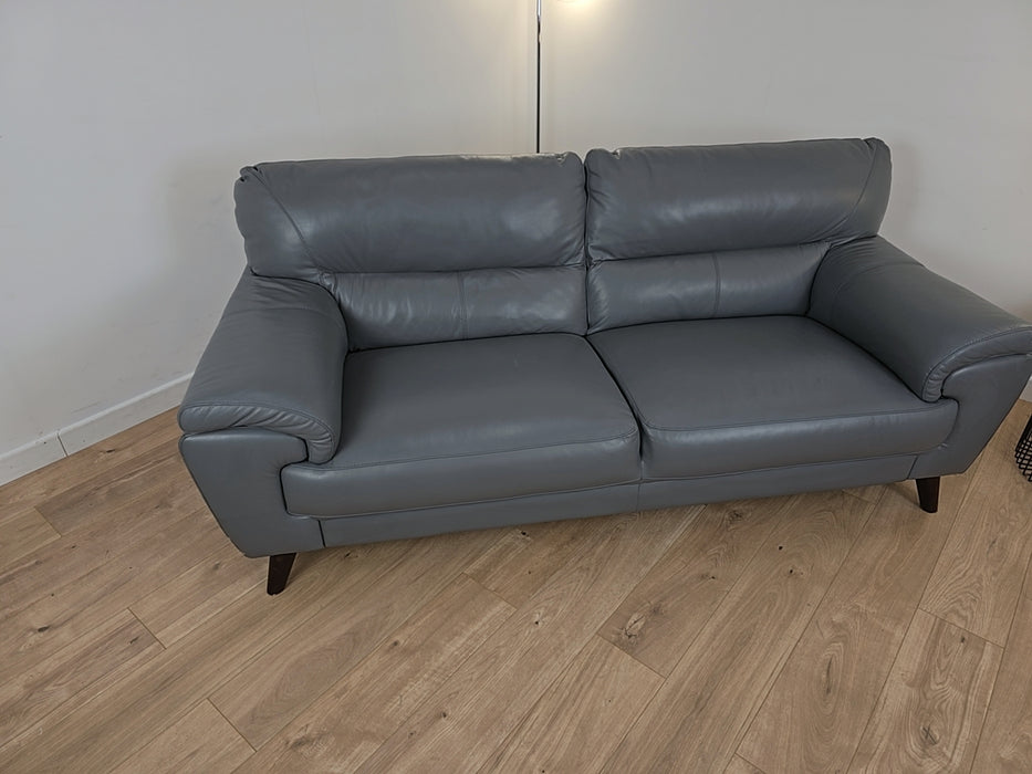 Adriana 3 Seat - Leather Sofa  - Fossil Grey