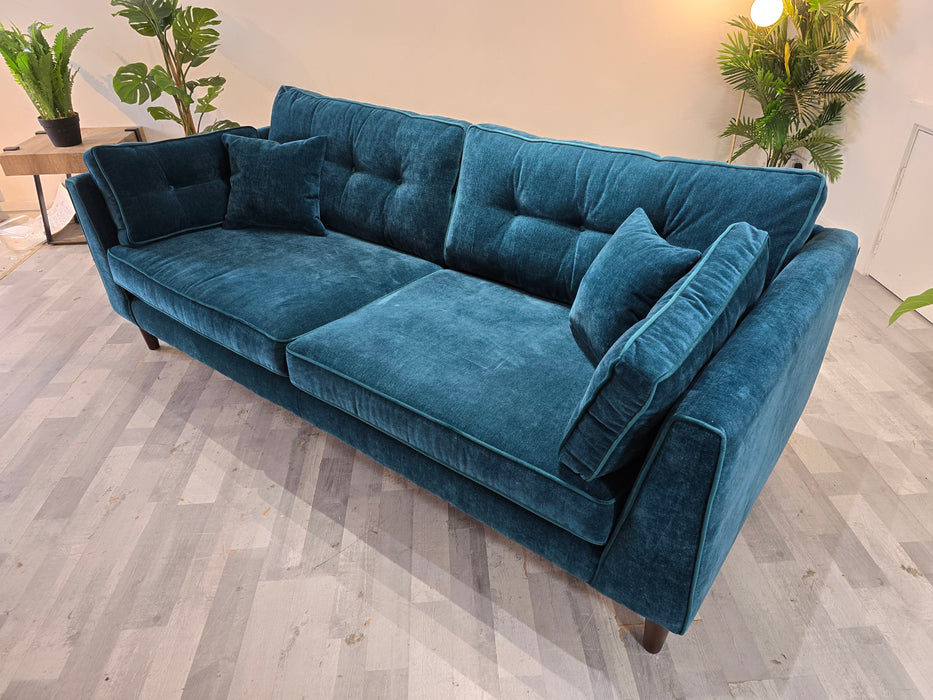 Cricket Ltd Edition 4 Seater - Fabric Sofa - Soft Chenille Teal Mix