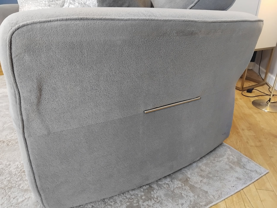 Sofology Reign Fabric 3 Seater in Luxe Sherpa Grey/Silver Mix