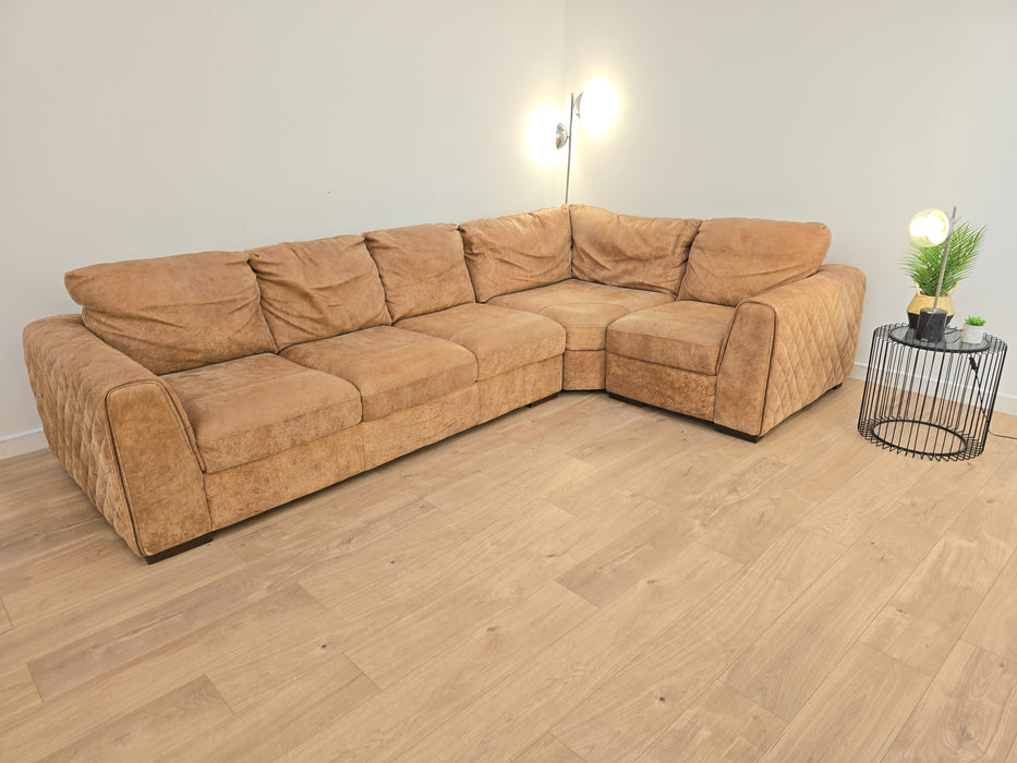 Mazzini 3 Corner 1 - Leather Sofa - Utah Tan