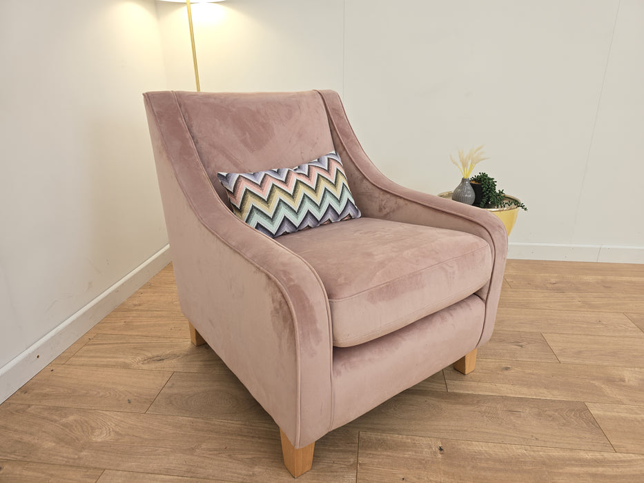 Niko Accent Chair - Fabric- Velvet Pink