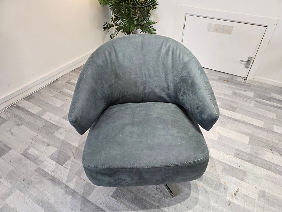 The Adler Swivel Chair -Fabric - Green