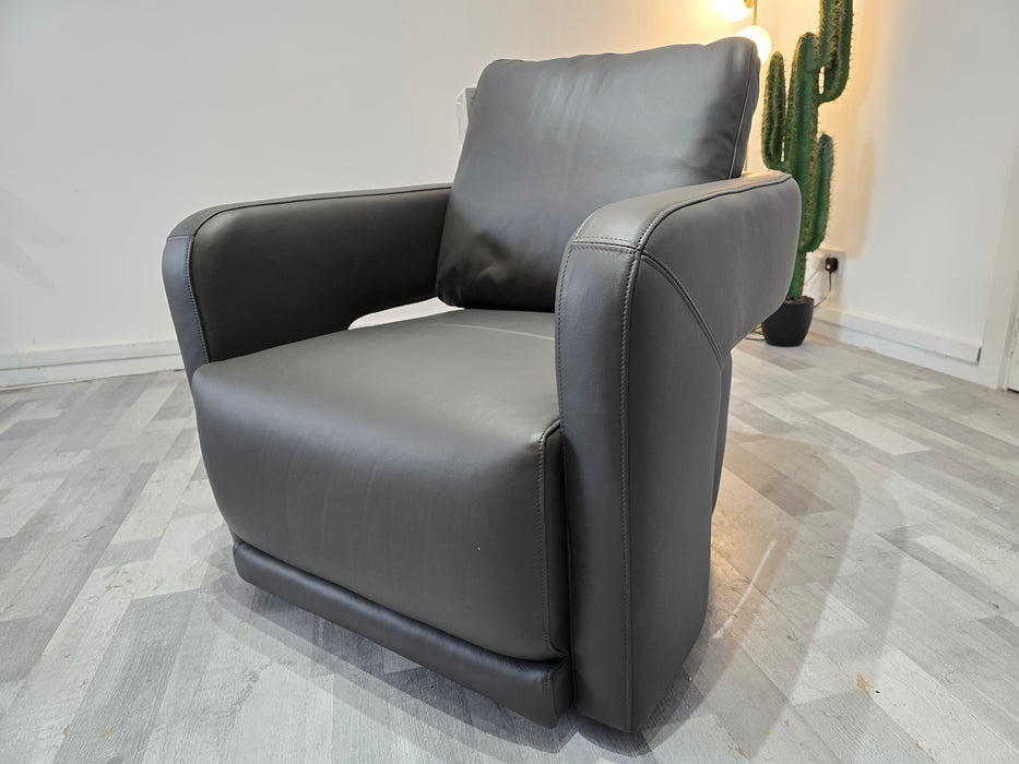 Flex Accent Chair Matt Leather Charcoal