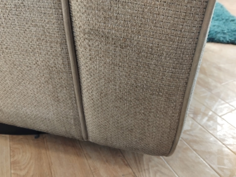 Sofology Sterling Fabric Swivel Chair in Chunky Woven Stone/Olive