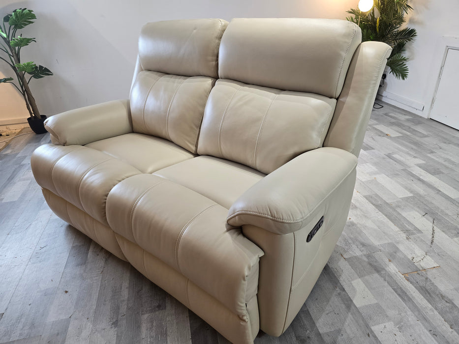 Gracie 2 Seater - Trusty Sheen Leather Bone China - Power Recliner