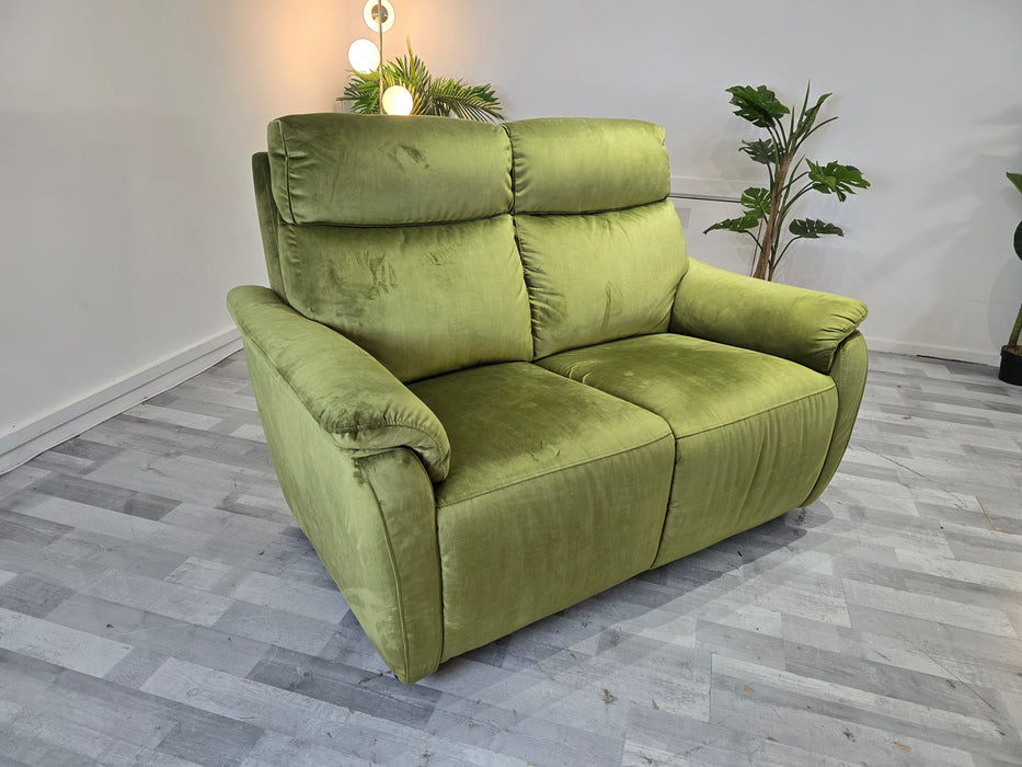 Parker 2 Seater - Leather Sofa - Heritage Velvet Olive