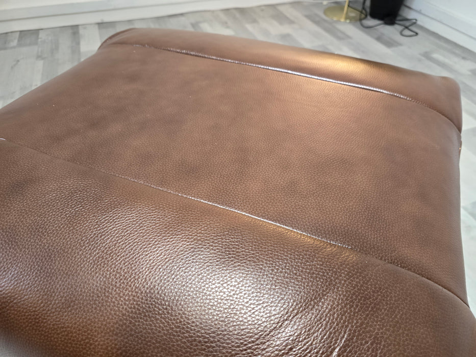 Albion Leather Storage Footstool - Chocolate