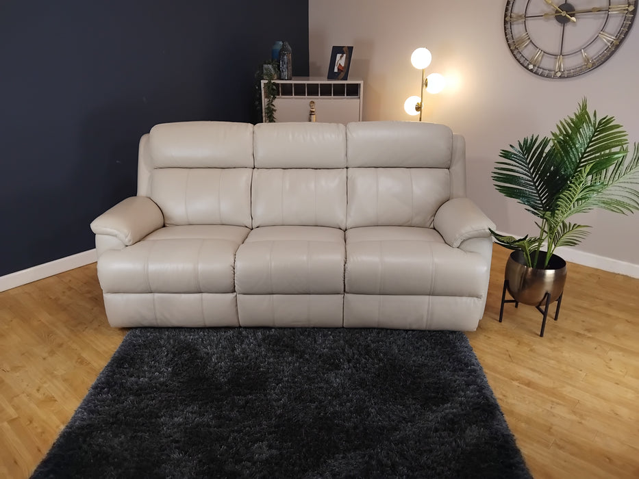 Sofology Gracie Leather 3 Seater in Trusty Sheen Bone China