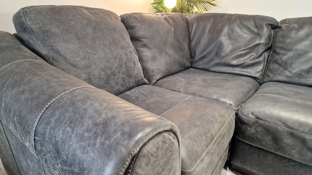 Galleria 2 Corner 1 - Leather Sofa - Utah Grey