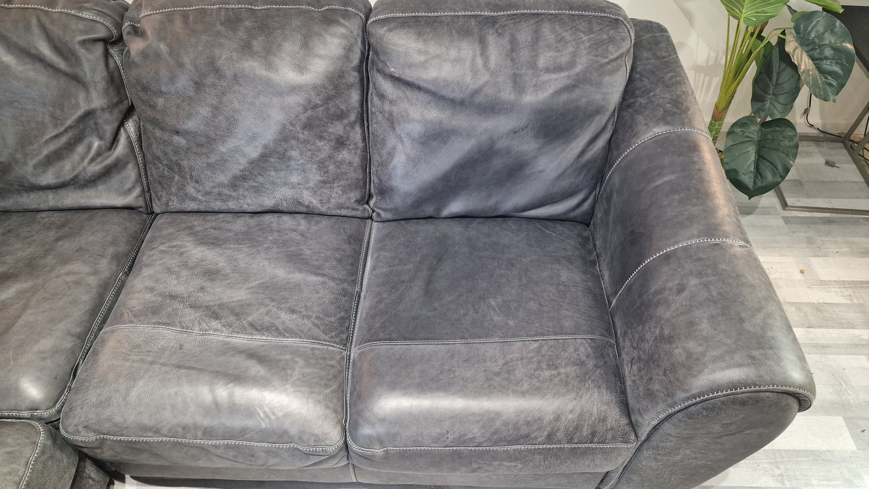 Galleria 2 Corner 1 - Leather Sofa - Utah Grey