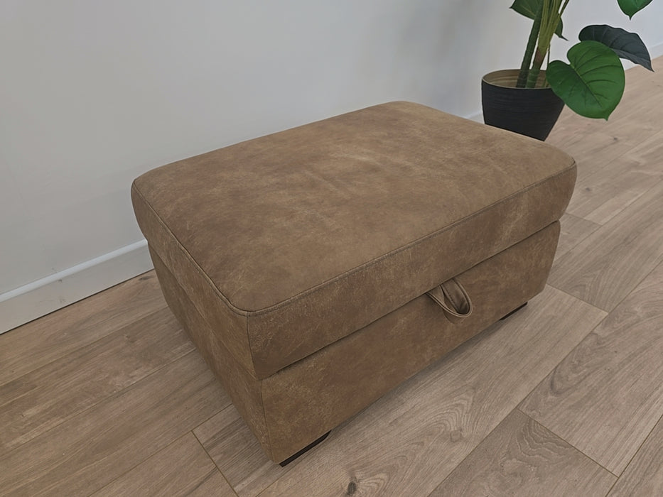 Downtown - Leather Storage Footstool  - Tan