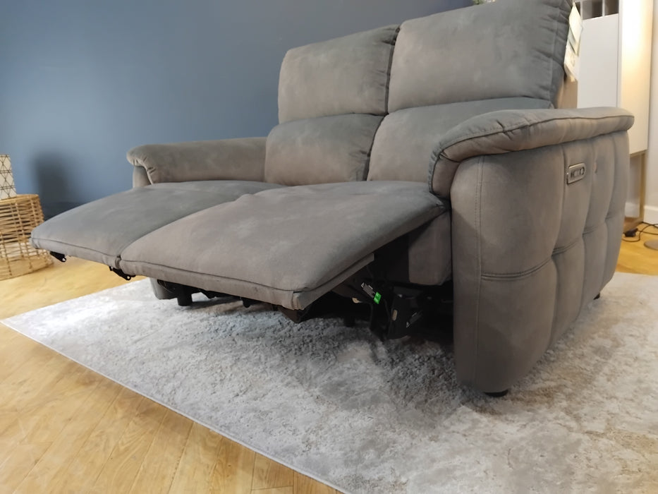 Sofology Ripley 2 Seater Power Recliner/Headrest with Heated Seat in Lifestyle Flecked Mineral Green