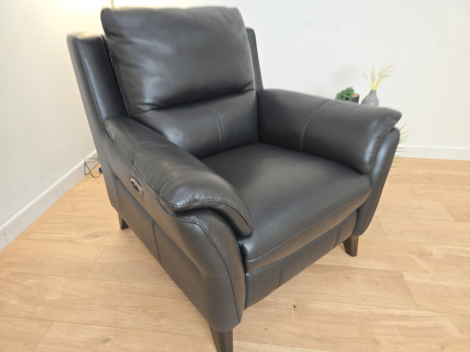 Albert Chair  - Power Recliner Leather  - Black